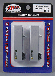 40' Trailer - 2-Pack -- BC Rail (silver, green)
