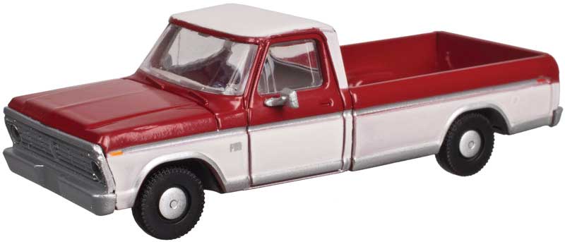 1973 Ford F-100 Pickup Truck - Assembled -- Candy Apple Red/Wimbledon White