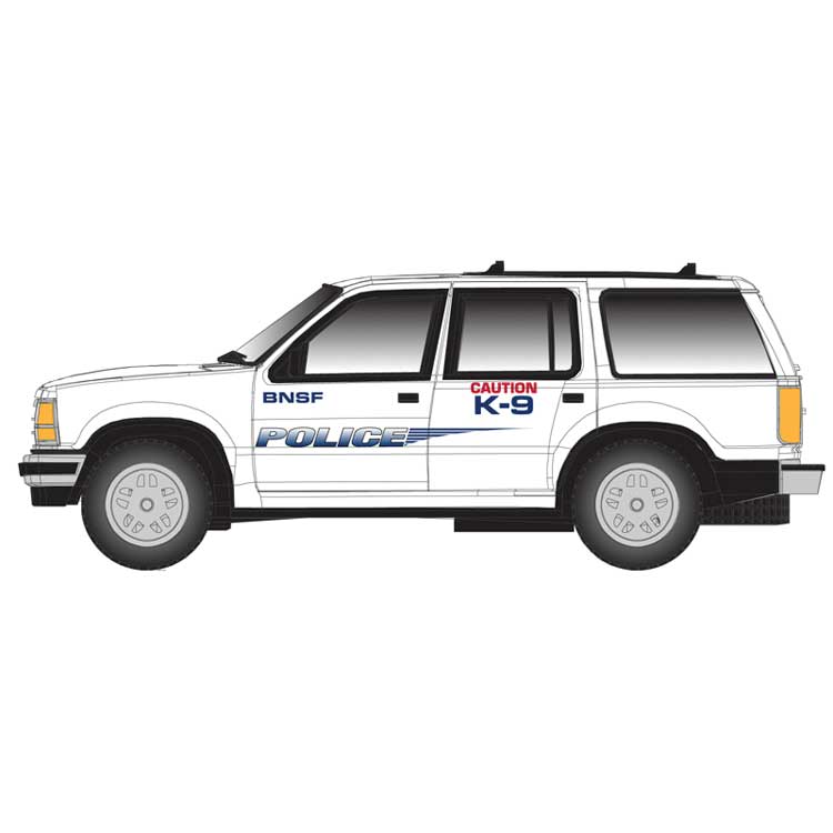 1993 Ford(R) Explorer - Assembled -- BNSF Railway Police (white, blue, red)