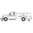 2008 Ford(R) F-350 Hi-Rail Pickup Truck - Assembled -- BNSF Railway (white, orange, black, Wedge Logo)