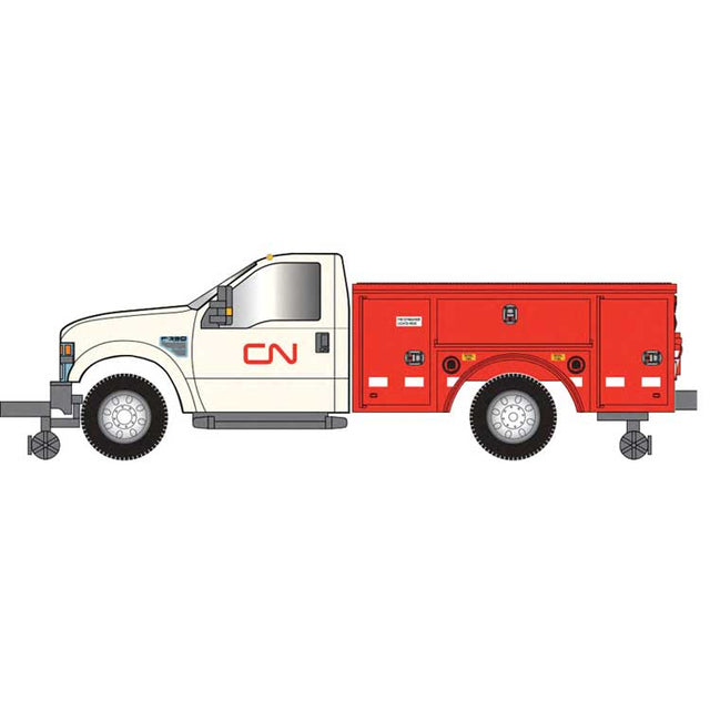 2008 Ford(R) F-350 Hi-Rail Pickup Truck - Assembled -- Canadian National (white, red)