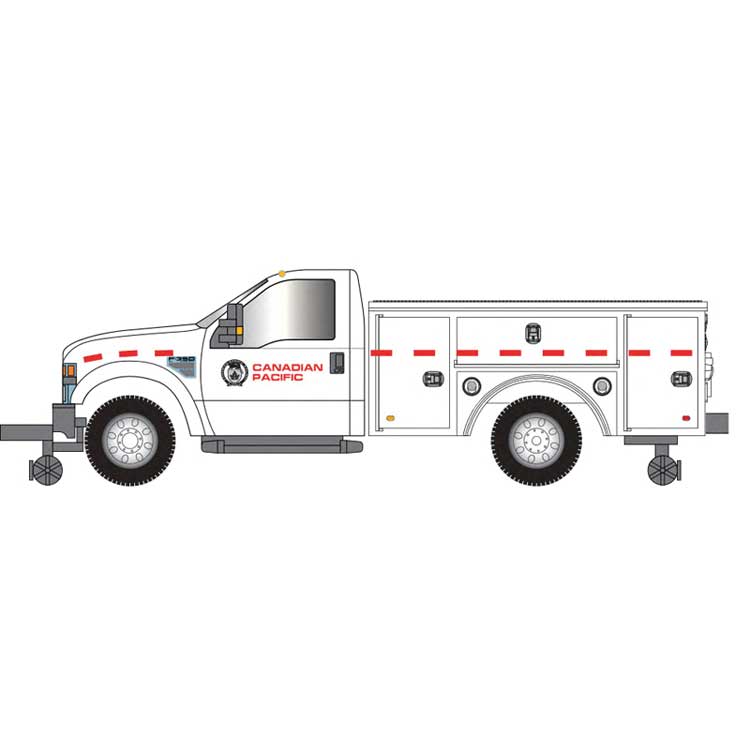 2008 Ford(R) F-350 Hi-Rail Pickup Truck - Assembled -- Canadian Pacific (white, red)