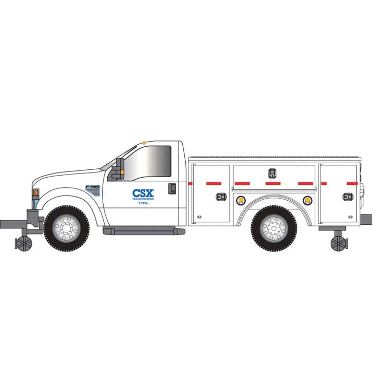 2008 Ford(R) F-350 Hi-Rail Pickup Truck - Assembled -- CSX (white, blue)