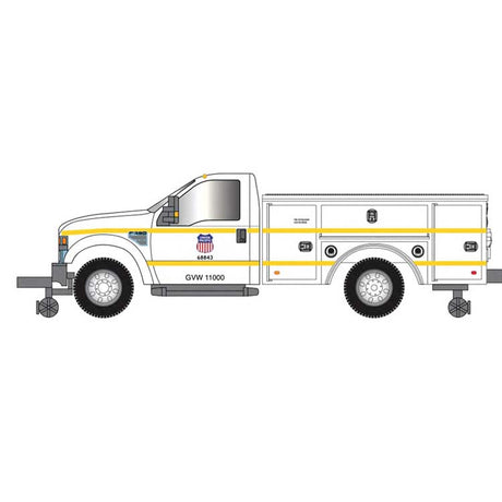 2008 Ford(R) F-350 Hi-Rail Pickup Truck - Assembled -- Union Pacific (white, red, blue, yellow)