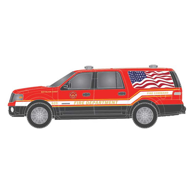 2007 Ford Expedition - Assembled -- Fire Department (Battalion Chief, red, white)