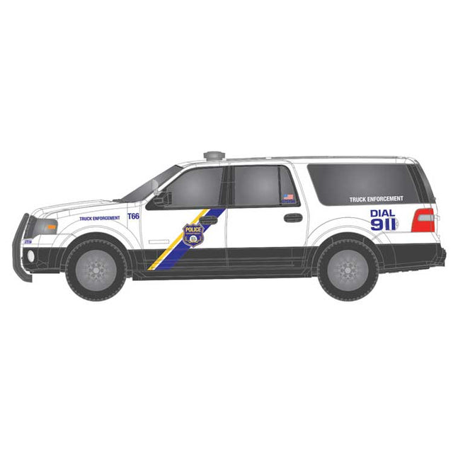 2007 Ford Expedition - Assembled -- Police (Truck Enforcement, white, black, blue, yellow)