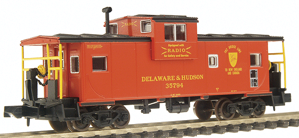 Extended Vision Cupola Caboose w/Rapido Couplers -- Delaware & Hudson #35794 (red, yellow, black)