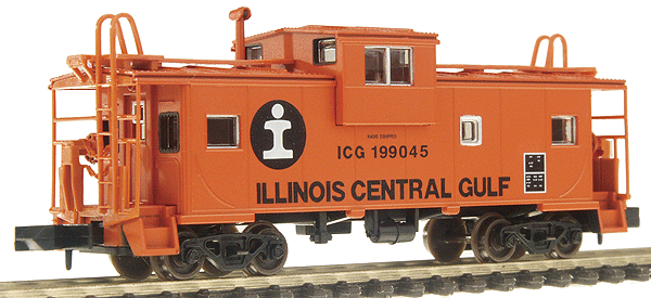 Extended Vision Cupola Caboose w/Rapido Couplers -- Illinois Central Gulf #199045 (orange, black, white)