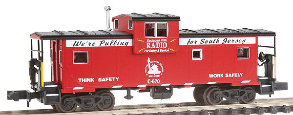 Master Line Extended Vision Caboose w/Rapido Couplers -- Southern Railroad of New Jersey #670 (red, white, black) No Roofwalks