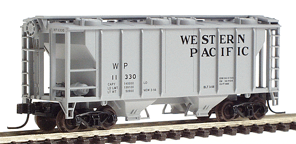 PS-2 2-Bay Covered Hopper -- Western Pacific #11330 (gray, black)