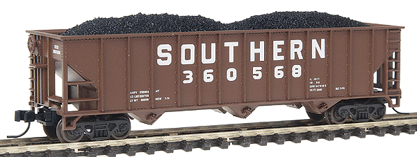 90-Ton 3-Bay Hopper w/Load -- Southern #360568 (Boxcar Red, white)