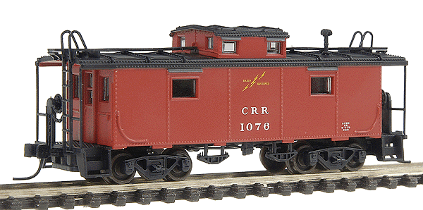 NE-6 Caboose - Assembled; New Haven Style w/Side Windows Closer to Cupola -- Clinchfield #1076 (red, white, yellow)