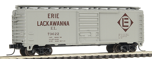 40' PS-1 Boxcar w/AccuMate(R) Couplers -- Erie Lackawanna #73622 (gray, maroon)