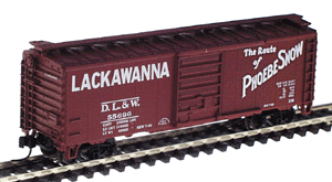 40' Single Door Boxcar w/AccuMate Couplers -- Lackawanna #55696