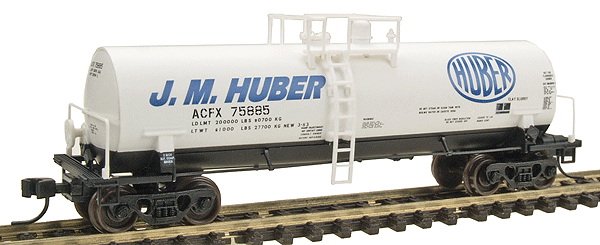 ACF Kaolin Tank Car -- J.M. Huber #75885 (white Body, blue, black, white Print)
