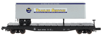 50' Piggyback Flatcar w/40' Trailer -- B&O