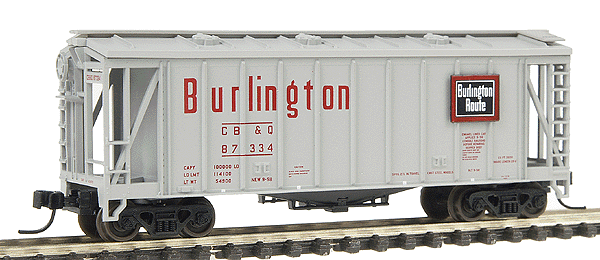 40' GATX Airslide(R) Covered Hopper (Assembled) -- Chicago, Burlington & Quincy #87334 (gray, red, black, white)