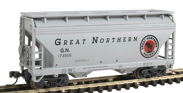 ACF 2-Bay Centerflow Covered Hopper -- Great Northern #173856 (gray, black, red)