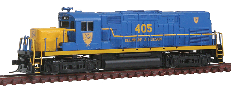 Alco C420 Phase I Low Nose, No Nose Light - Standard DC - Master(R) -- With Dynamic Brakes, Delaware & Hudson #405 (blue, yellow)