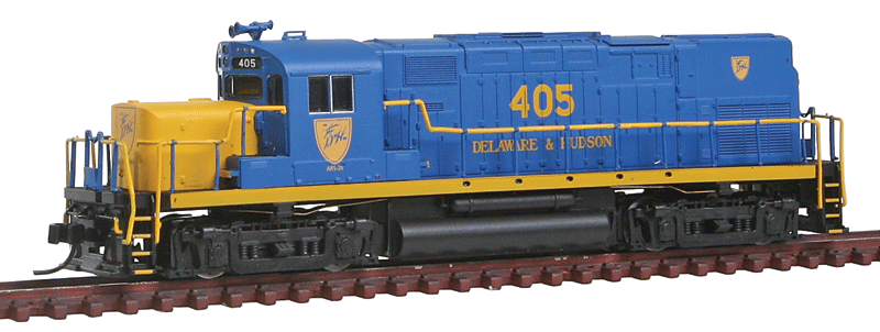 Alco C420 Phase I Low Nose, No Nose Light - DCC - Master(R) -- With Dynamic Brakes, Delaware & Hudson #405 (blue, yellow)