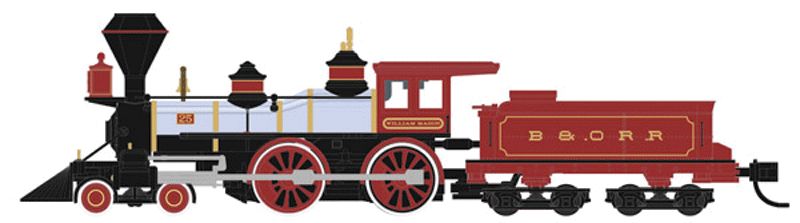 4-4-0 American - Standard DC - Master(R) -- Baltimore & Ohio #25 (red, gold, black)