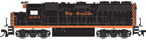 EMD GP40 w/Dynamic Brakes - Standard DC - Master(R) -- Denver & Rio Grande Western #3060 (black, Aspen Gold, Small Flying Grande)