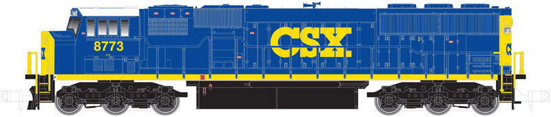 EMD SD60M 2-Window Version w/DCC -- CSX #8768 (YN3, blue, yellow)