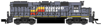 EMD GP38-2 Low Nose, Dynamic Brakes - Standard DC -- Seaboard System #515 (gray, red, yellow)