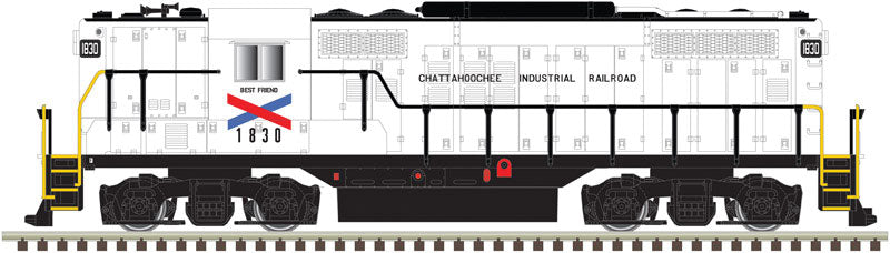 EMD GP7 - Torpedo Tube Air Tanks w/DCC - Master(R) -- Chattahoochee Industrial Railroad #1830 (white, red, blue)