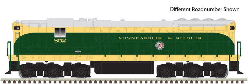 EMD SD7 - Standard DC - Master(R) -- Minneapolis & St. Louis #952 (green, yellow, gray)