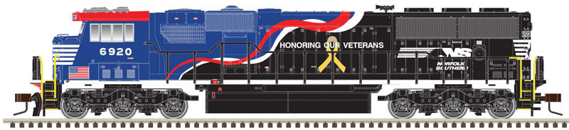 NS - EMD SD60E - ESU LokSound & DCC - Master Gold -- Norfolk Southern 6920 (Honoring our Veterans, black, red, white, blue)