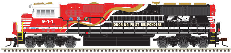 NS - EMD SD60E - ESU LokSound & DCC - Master Gold -- Norfolk Southern 911 (Honoring First Responders Scheme, black, white, red)