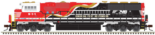 NS - EMD SD60E - ESU LokSound & DCC - Master Gold -- Norfolk Southern 911 (Honoring First Responders Scheme, black, white, red)