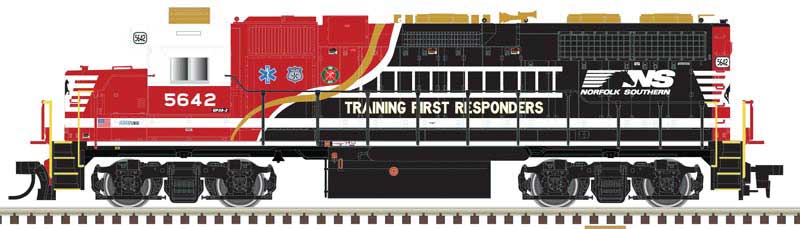 EMD GP38 - ESU LokSound and DCC - Master Gold -- Norfolk Southern 5642 (First Responder, black, red, gold)