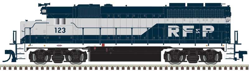 EMD GP40 Low Nose, No Dynamic Brakes - Standard DC - Silver -- Richmond, Fredericksburg & Potomac #127 (Early Scheme; gray, blue, White Fra