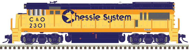 GE U23B - LokSound and DCC - Master(R) Gold -- Chessie C&O 2315 (orange, blue, yellow)