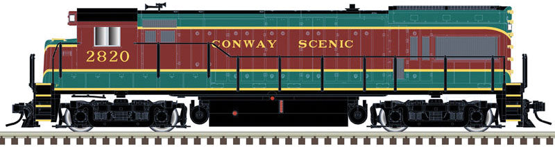 GE U23B - LokSound and DCC - Master(R) Gold -- Conway Scenic 2820 (green, maroon, yellow)