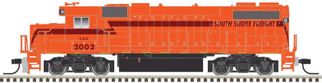 EMD GP38-2 Phase II - Standard DC -- South Shore Freight 2005 (orange, maroon, silver)