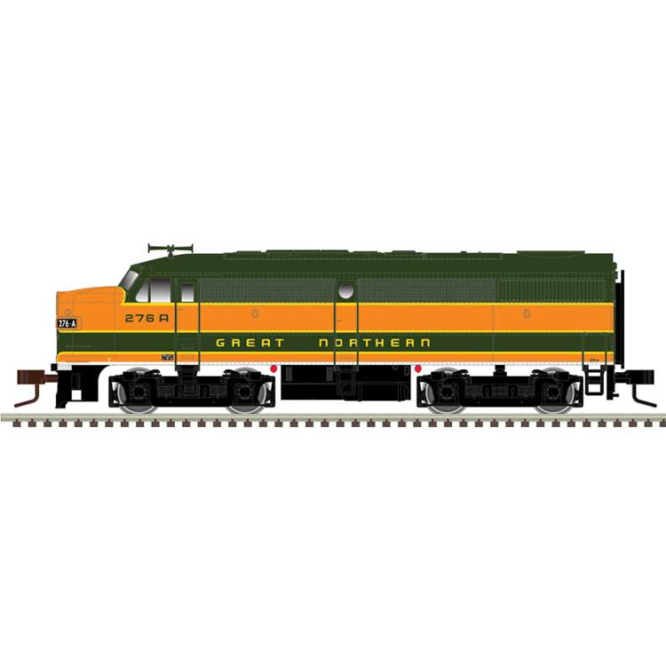 Alco FA1 Large Numberboards - Standard DC - Master(R) Silver -- Great Northern #276B (Omaha Orange, Pullman Green, yellow)