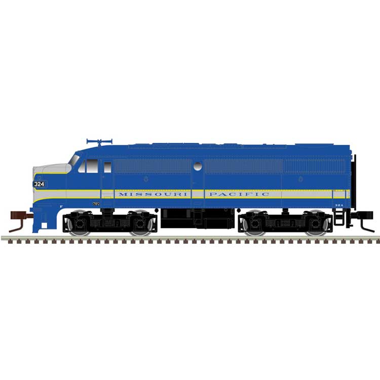 Alco FA1 Large Numberboards - Standard DC - Master(R) Silver -- Missouri Pacific #325 (blue, gray, yellow)