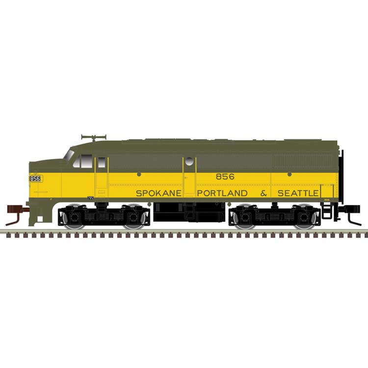 Alco FA1 Large Numberboards - Standard DC - Master(R) Silver -- Spokane Portland & Seattle #859 (yellow, green)