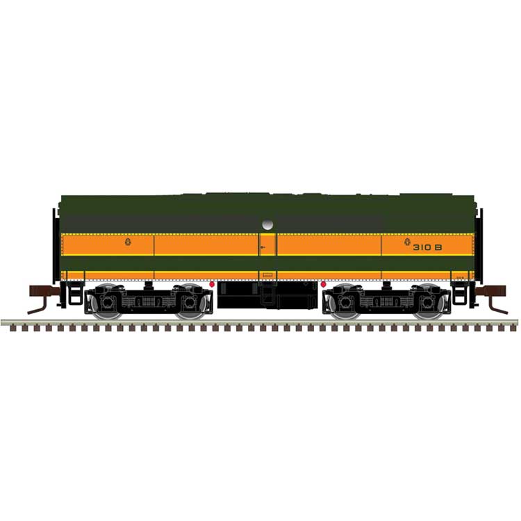 Alco FB1 - Standard DC - Master(R) Silver -- Great Northern #310B (Omaha Orange, Pullman Green, yellow)