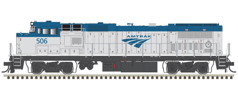 GE Dash 8-40BHW with Deck Ditch Lights - LokSound and DCC - Master(R) Gold -- Amtrak 508 (Phase V, blue, silver, white sill)