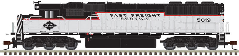 EMD SD50 with Ditch Lights - Standard DC - Master Silver(TM) -- Reading & Northern 5019 (black, white, red)