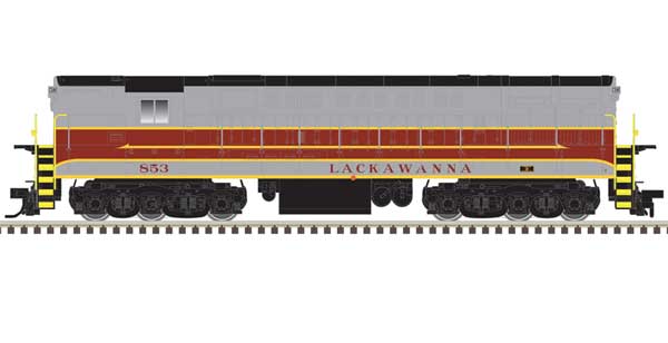 FM H-24-66 Phase 1A Trainmaster - LokSound & DCC -- Delaware, Lackawanna & Western #855 (gray, maroon, yellow)