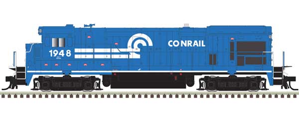 GE B23-7 Low Nose, No Nose Headlight, Anticlimber, Ditch Lights - LokSound a -- Conrail #1963 (Ditch Lights, blue, white, white Sill)