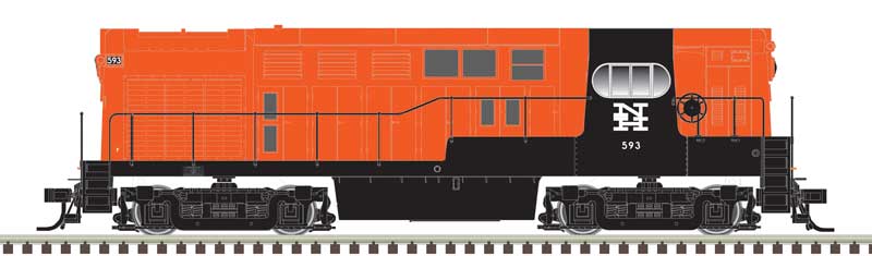 Fairbanks-Morse H16-44 - Sound and DCC - Master(R) Gold -- New Haven #593 (Post McGinnis, orange, black)