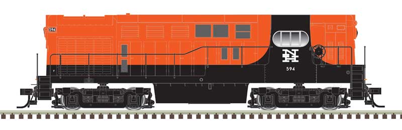 Fairbanks-Morse H16-44 - Sound and DCC - Master(R) Gold -- New Haven #594 (Post McGinnis, orange, black)
