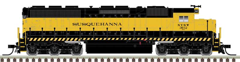 EMD SD45 Low Nose - Sound and DCC - Master(R) Gold -- New York, Susquehanna & Western #3612 (black, yellow)