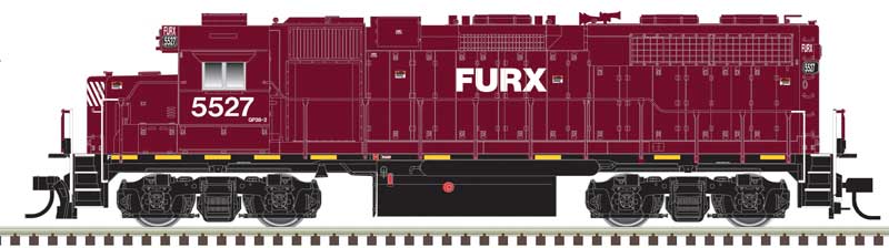 EMD GP38 Low Nose w/Dynamic Brakes - LokSound & DCC - Master(R) Gold -- First Union Rail Leasing FURX #5525 (maroon, black, Ditch Lights)